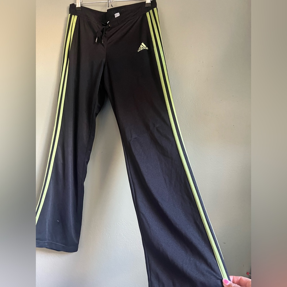 Black and green adidas track pants - Picture 3 of 4
